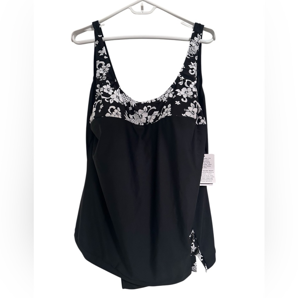 Blair Black and White Floral one piece swimsuit NWT